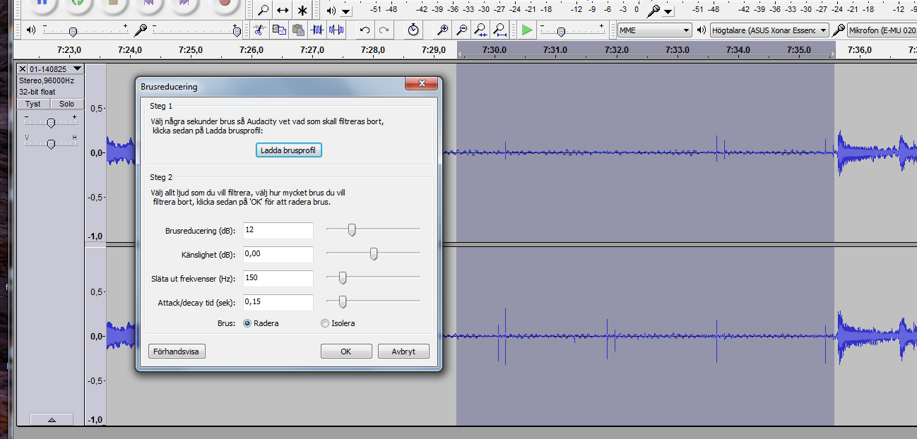 Cleaning Vinyl Audio Recordings In Audacity Surface Noise Pops Youtube